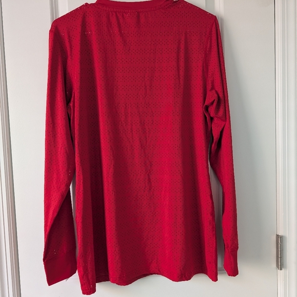 Zyia Active, Women's XL Chill Long Sleeve Performance Tee, Red - Picture 2 of 3